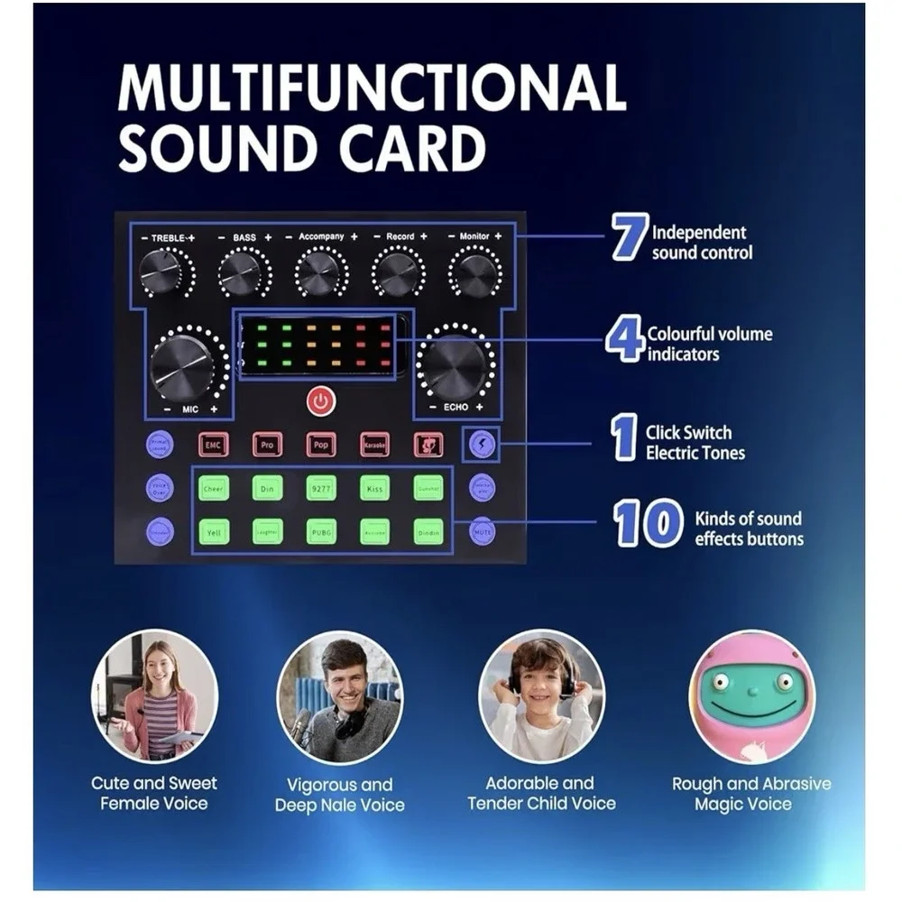 Upgraded Podcast Equipment Bundle For 2 Podcasting Equipment With BM-800 Microph